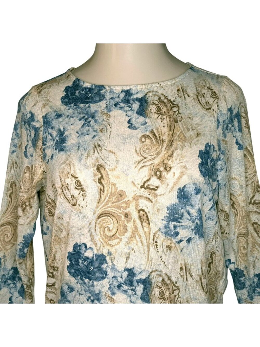 Chicos Womens Top 3/4 Sleeve Small (1) Tie-Hem Top Casual Blouse
